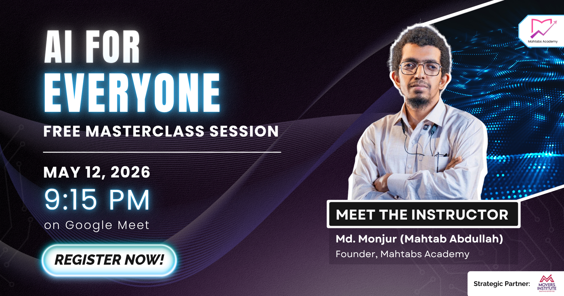 Mahtabs Academy — AI For Everyone session poster